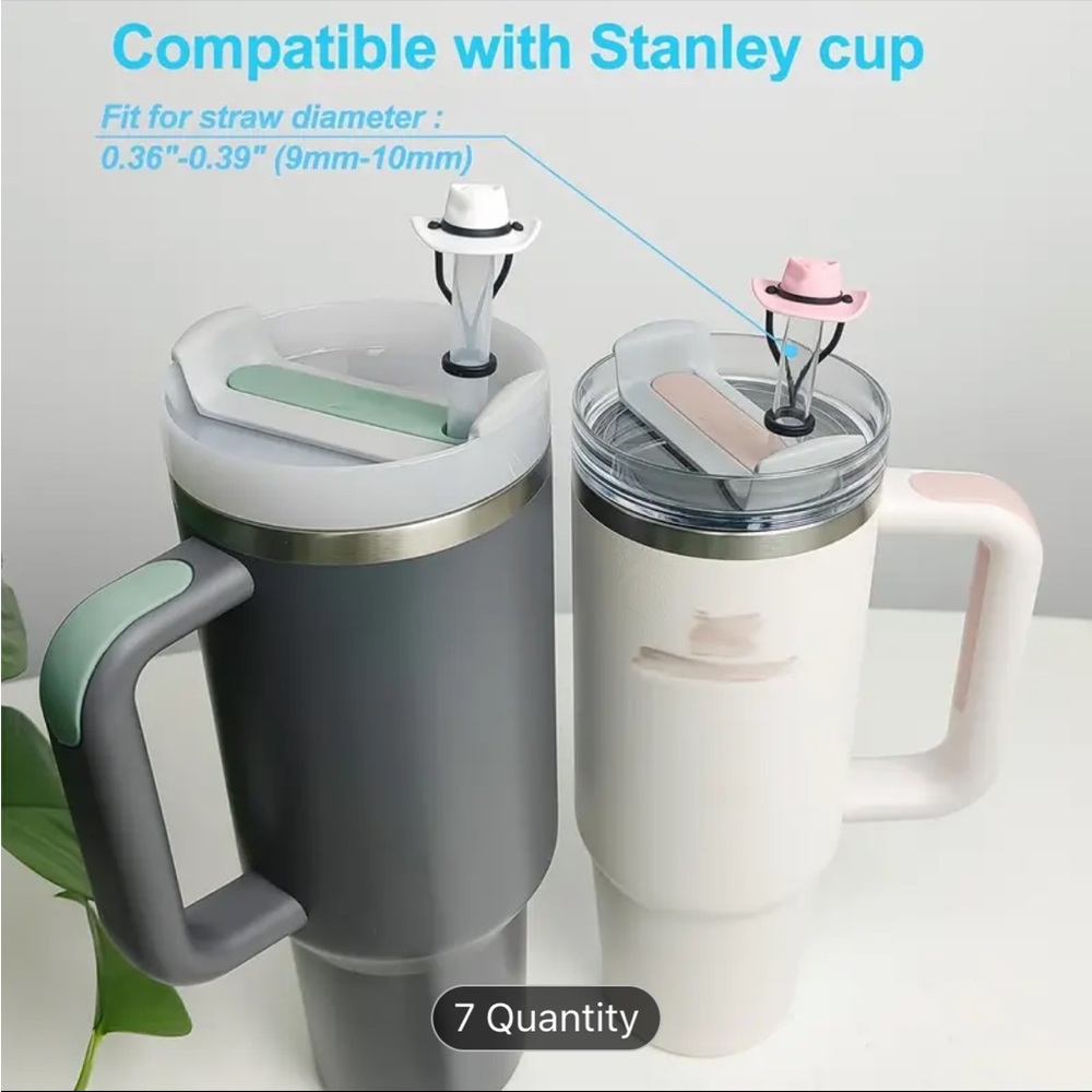 4pcs/set Silicone Cowboy Hat Straw Covers Cap - Compatible With Stanley Cup